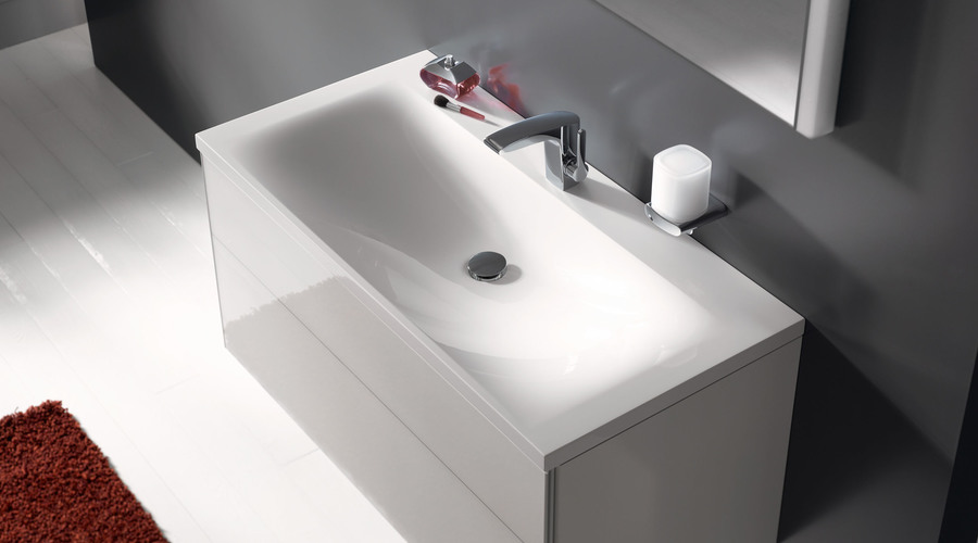 KEUCO Royal Reflex washbasin with vanity unit and middle unit in truffle