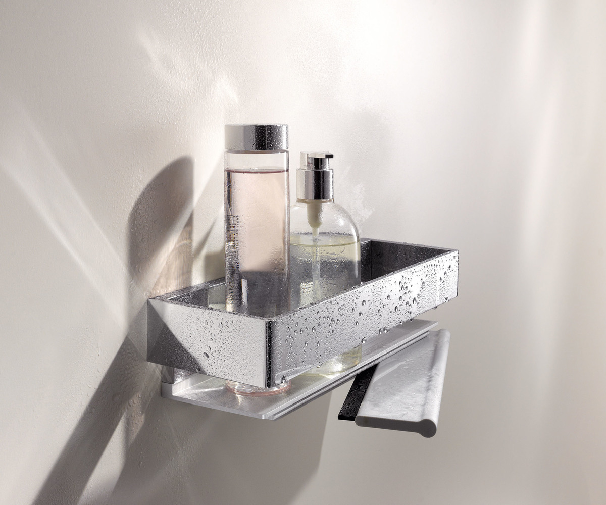 KEUCO Edition 11 shower basket with glass squeegee