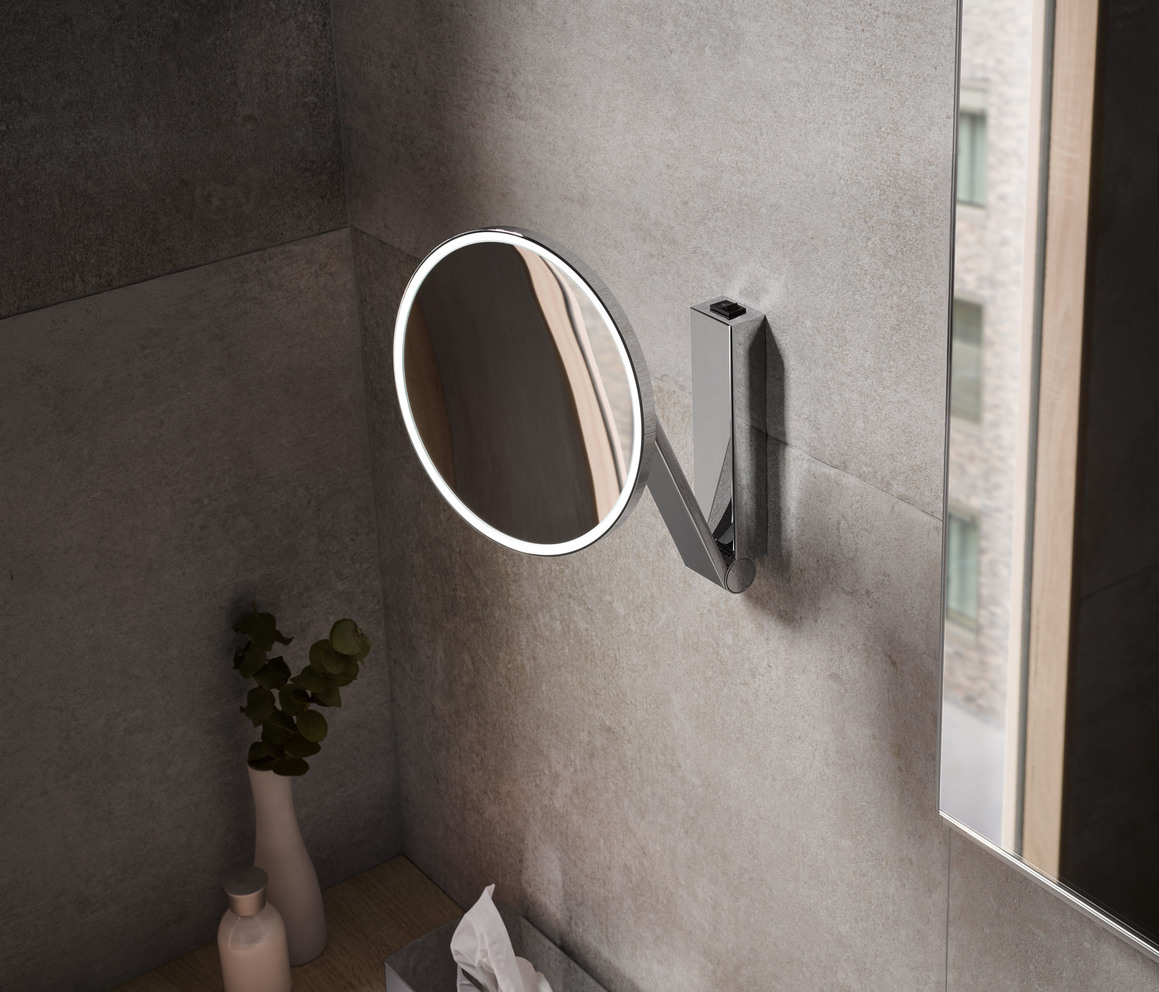 [17612179004 - Keuco] - Miroir grossissant avec éclairage iLook_move Keuco  - Rond - Aluminium - Avec interrupteur