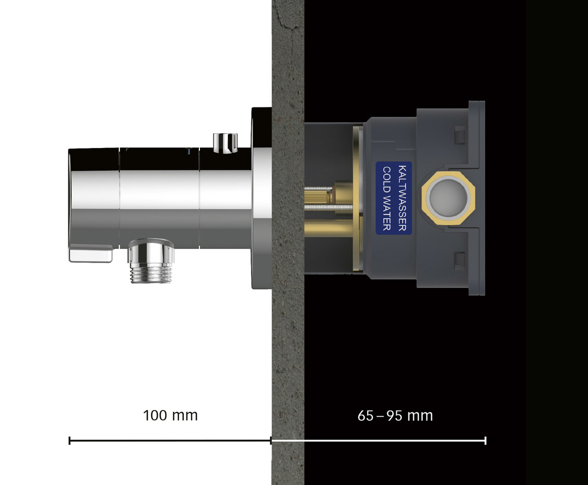 Intelligente Einbautechnik beim IXMO_solo Thermostat von KEUCO