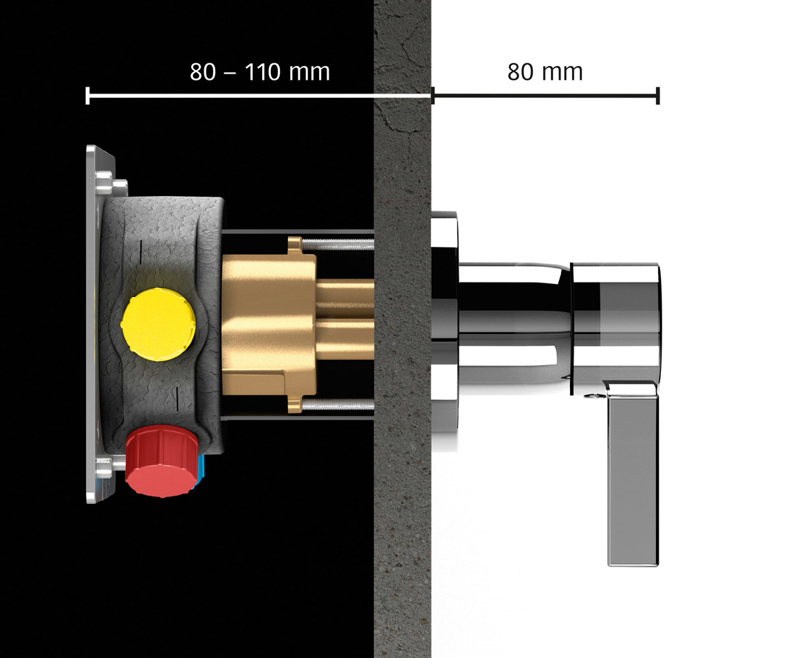 Keuco IXMO - Robinet d'arrêt et inverseur à encastrer, à 3 voies, avec  raccord de tuyau et support de douche, inox 59549070201