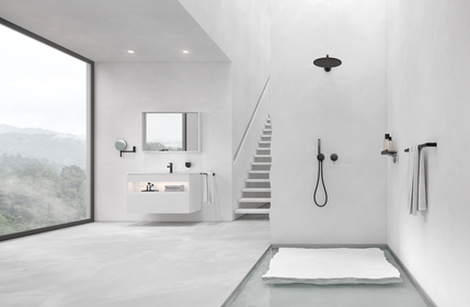 Edition 400 escobilla WC con soporte para baño y WC de invitados montaje en pared Escobillero KEUCO de vidrio de cristal mate y metal cromado 